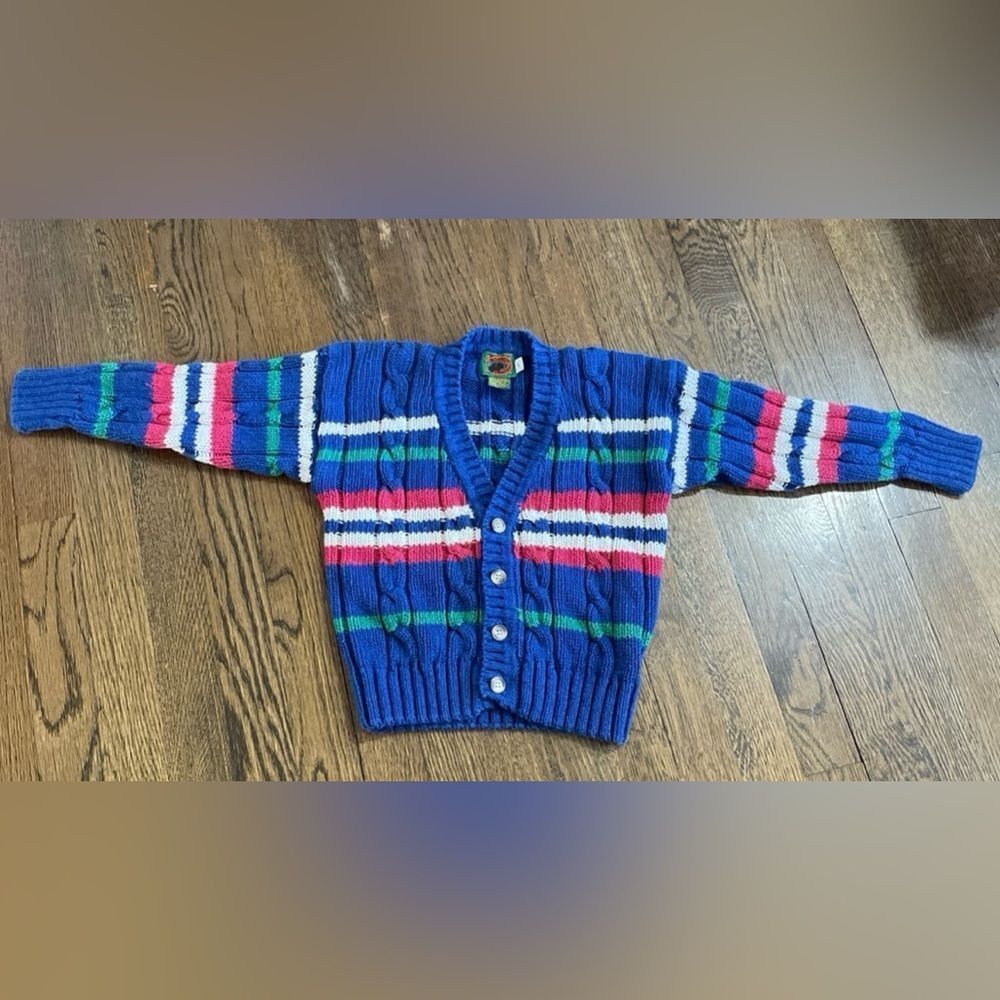 Boston Traders Colorful Striped Knit Cardigan L/7